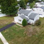 Bordentown NJ home aerial view showing large driveway and backyard layout