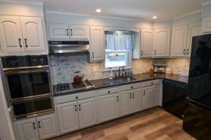 Updated kitchen in Hamilton Township NJ with white cabinets and backsplash