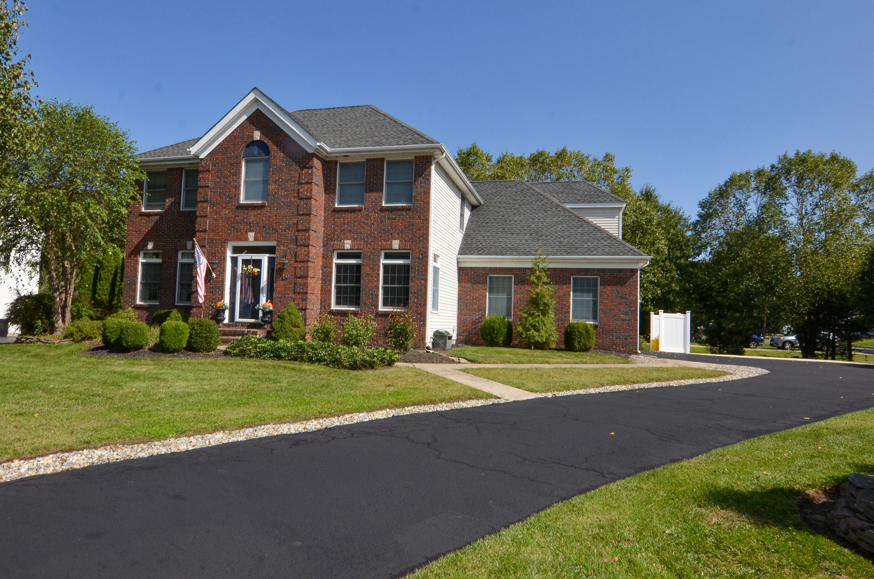 Colonial home in Hamilton Township NJ with strong curb appeal and driveway