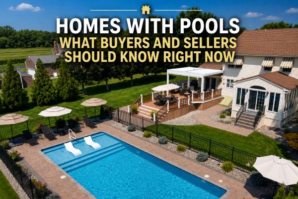 Aerial view of backyard with inground pool at a home in Hamilton Township NJ