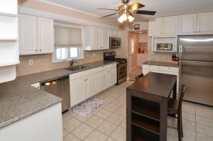 Updated kitchen in Hamilton Township NJ with white cabinets and eat-in space