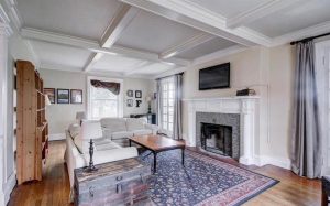 Living room in Roebling NJ home with hardwood floors and natural light