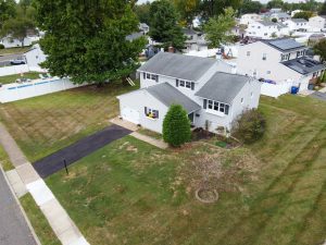 Aerial view of a Bordentown NJ home and surrounding residential neighborhood