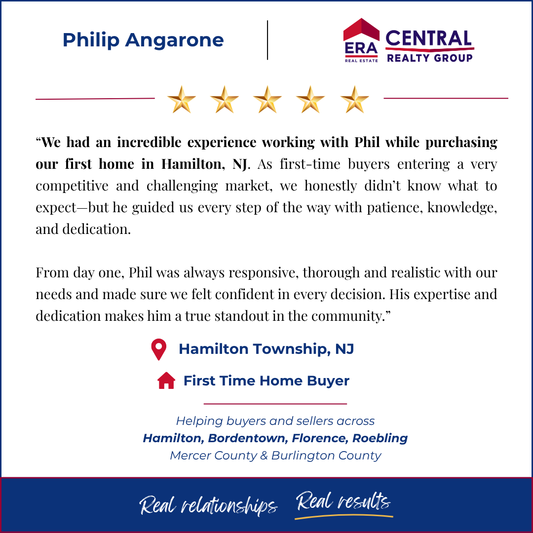 We had an incredible experience working with Phil while purchasing our first home in Hamilton, NJ. As first-time buyers entering a very competitive and challenging market, we honestly didn’t know what to expect—but he guided us every step of the way with patience, knowledge, and dedication. From day one, Phil was always responsive, thorough and realistic with our needs and made sure we felt confident in every decision. His expertise and dedication makes him a true standout in the community.