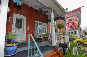 Front porch and residential neighborhood character in historic Roebling NJ