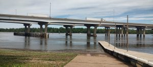 Public boat launch and floating dock providing access to the Delaware River in Bordentown City NJ