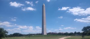 Washington Monument rising above the National Mall during America's 250th anniversary year
