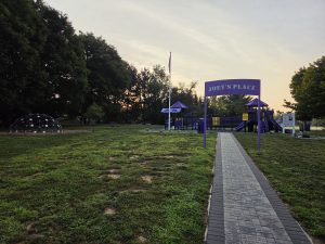 Joey's Place playground at Limewood Park in Hamilton Square NJ featuring accessible play equipment and neighborhood gathering space.