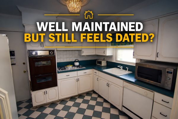 Well-maintained Hamilton Township NJ kitchen with older wood cabinetry, white appliances, tile flooring and traditional finishes.